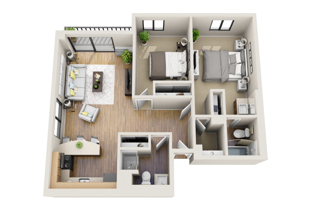2x2 950 sq. ft. Marquam